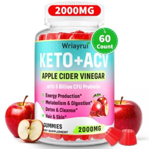 Gomitas vinagre de manzana keto 2000mg paquete 60 unidades