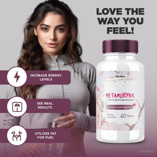 Frasco de cápsulas Metamorphx para salud avanzada de peso