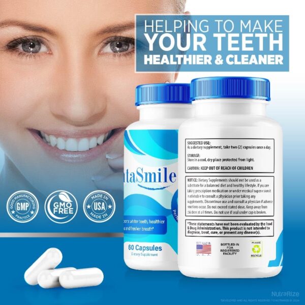 Frasco y cápsulas Denta Smile Pro salud oral
