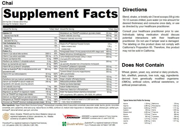HormoneSynergy suplemento digestivo metabólico empaquetado chai