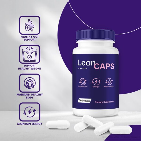 Vista lateral de empaque LeanCaps