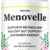 Frasco de píldoras Menovelle para salud y bienestar