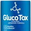 Botella cápsulas NutraRize GlucoTox para salud natural