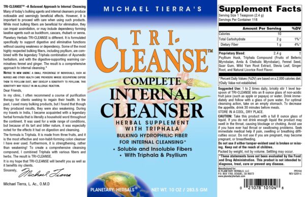 Producto polvo Tri-Cleanse 10 oz Planetary Herbals