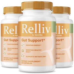 Paquete de tres frascos de suplemento digestivo Relliv