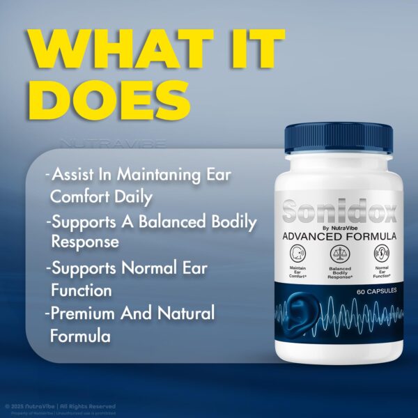 Suplemento auditivo NutraVibe Sonidox para uso diario