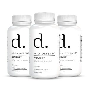 Frasco de pastillas diuréticas AQUOE 60 cápsulas Daily Defense