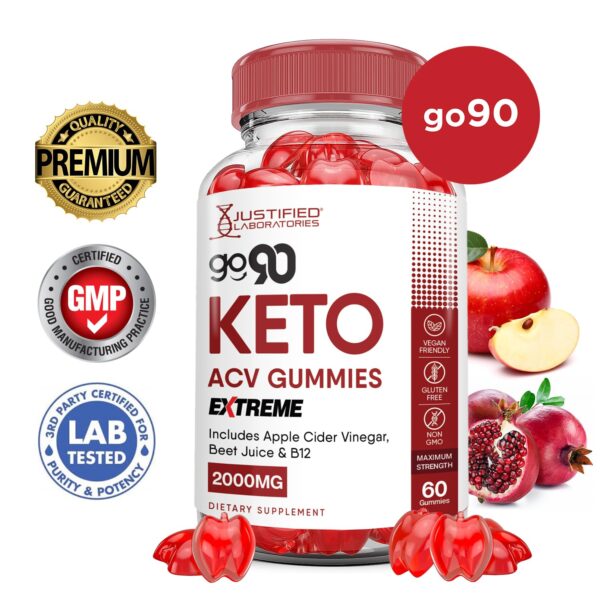 Paquete 10 Go 90 Keto ACV Gummies 2000mg vinagre manzana