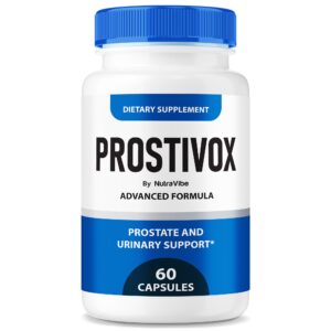 Frasco de cápsulas Prostivox para apoyo natural de próstata y salud urinaria