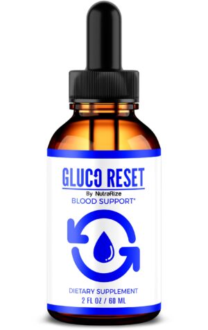 Version 1.0.0 Gluco Reset gotas botella frontal salud energía