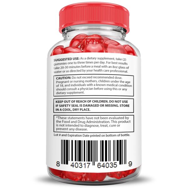 Vista lateral paquete gomitas Blast Off Keto ACV 600 unidades pack 10