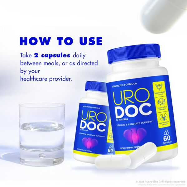 Uro Doc cápsulas para flujo urinario y confort masculino