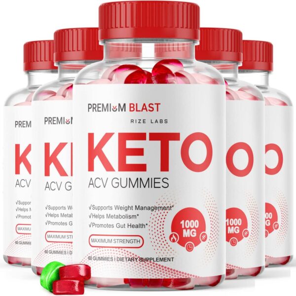 Gomitas Premium Blast Keto ACV rize labs máxima potencia paquete 5