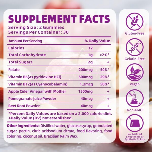 Etiqueta de gomitas ACV en frasco