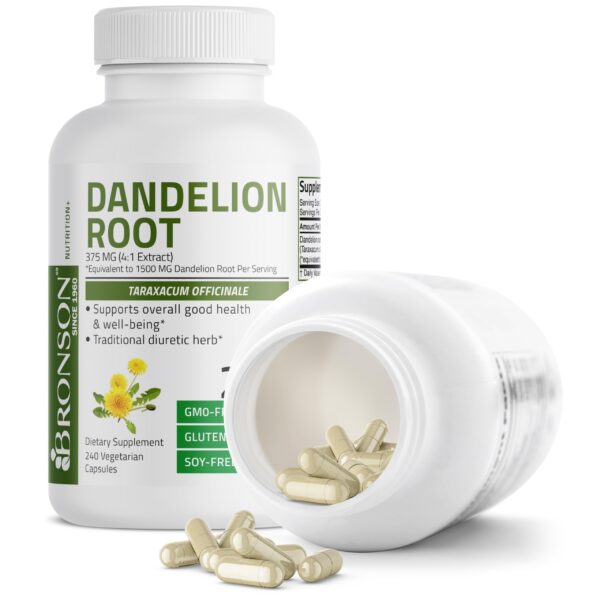 Cápsulas Bronson raíz de diente de león para bienestar general