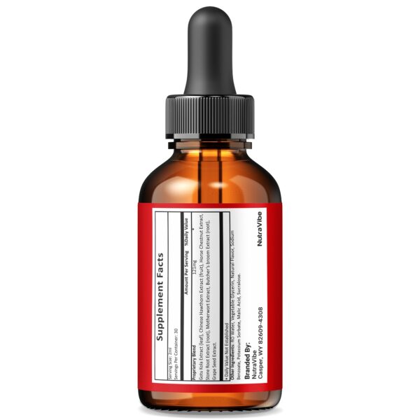 Etiqueta frontal NutraVibe Tadalla Drops Max en envase líquido