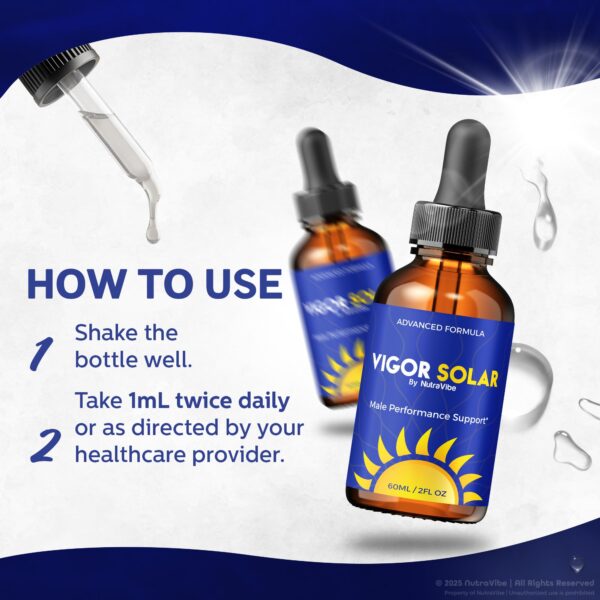 Botellas de suplemento NutraVibe Vigor Solar energía diaria