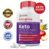 Frasco de pastillas Keto Glow para dieta cetogénica con ingredientes naturales