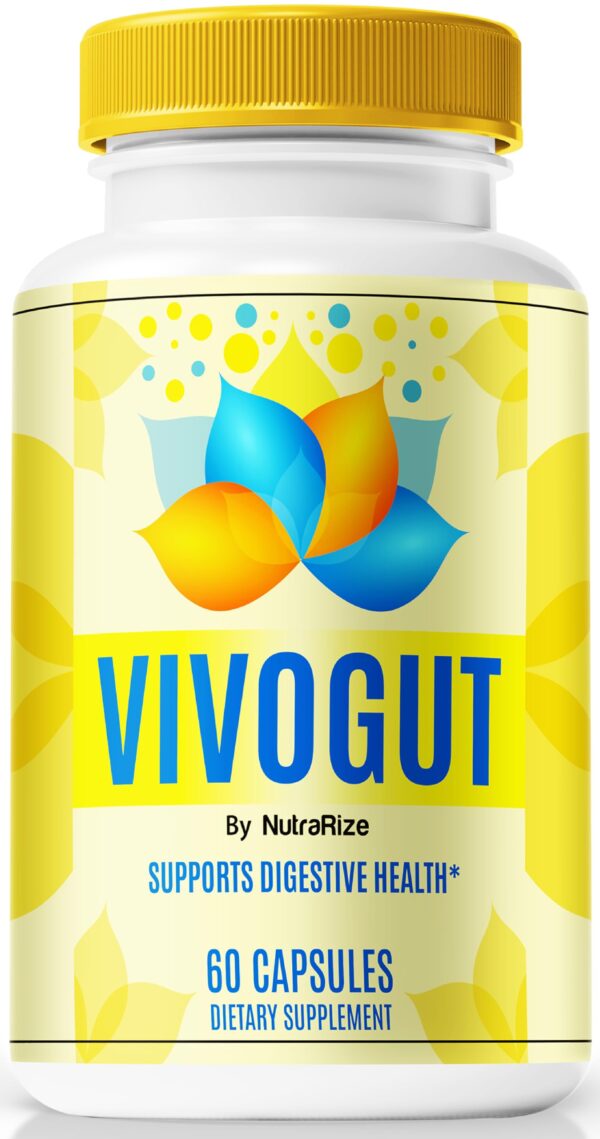 Frasco NutraRize VivoGut cápsulas para salud intestinal y bienestar