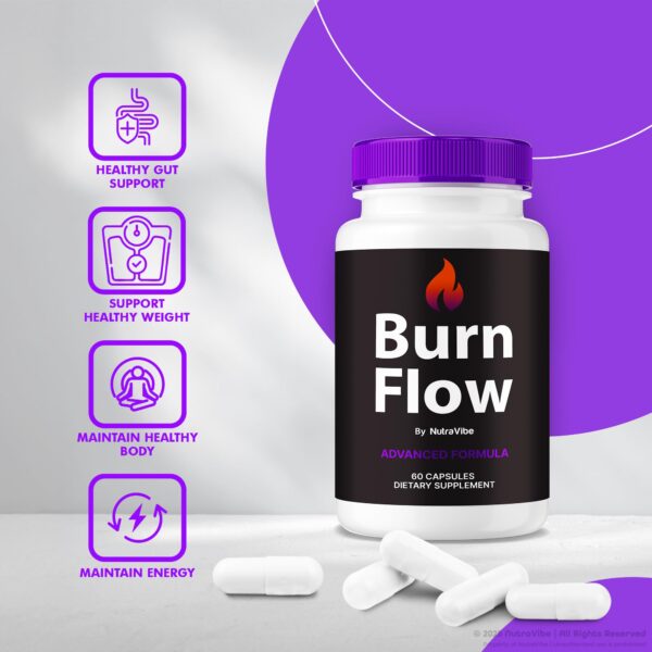 Cápsulas BurnFlow NutraVibe para energía y estilo de vida activo