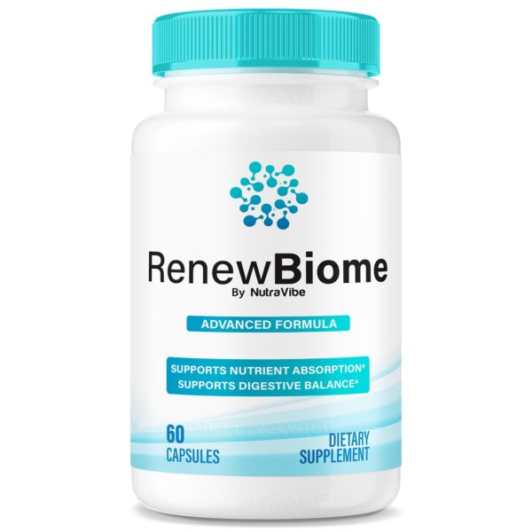 Envase RenewBiome cápsulas para equilibrio digestivo y piel