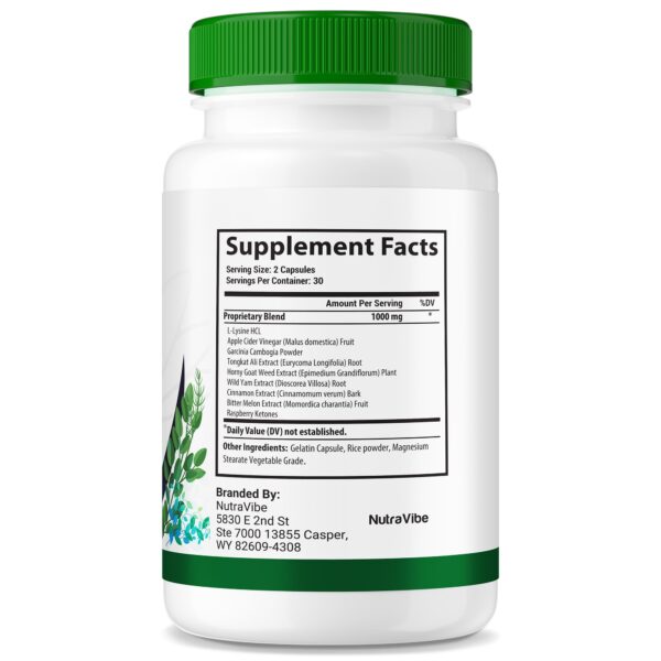 Frontal botella SlimHarmony suplementos naturales para energía