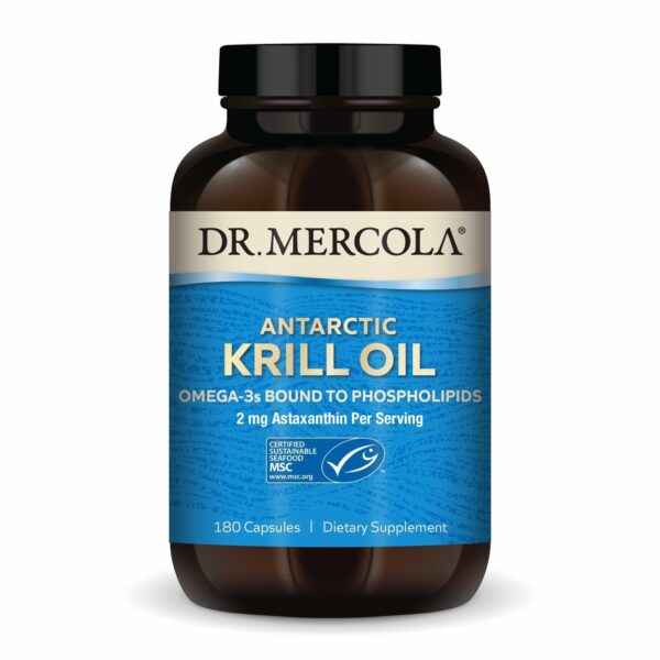Frasco de Dr. Mercola Antarctic Krill Oil 1000 mg