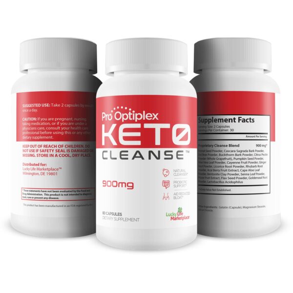 Botella suplemento Pro Optiplex Keto Cleanse para detox corporal