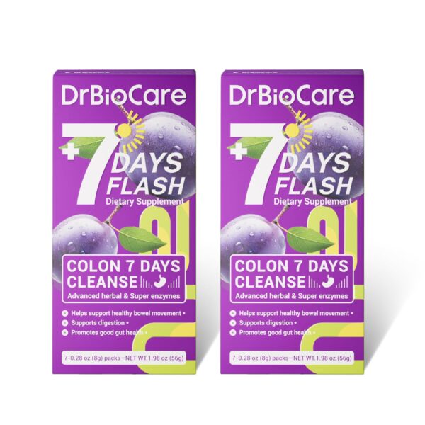 DrBioCare limpieza colon 7 días detox sabor ciruela 14 paquetes