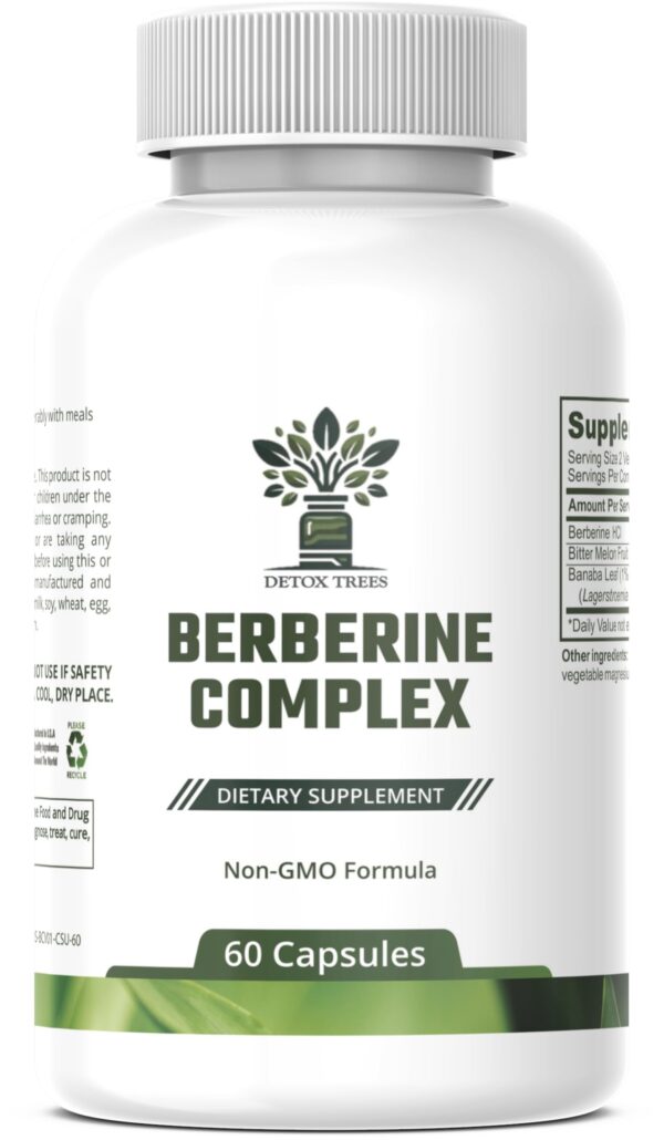 Envase Detox Trees suplemento de Berberina 1000mg 60 cápsulas