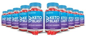Paquete 10 Keto Blast Gummies ACV gomitas veganas sabor granada con B12