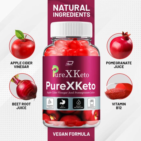 empaque frontal purexketo acv gomitas para dieta keto