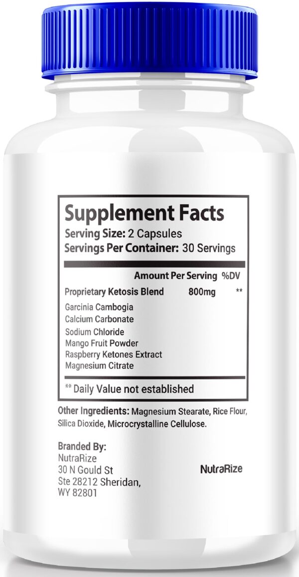 Frasco cápsulas Keto Side suplemento para estilo de vida activo