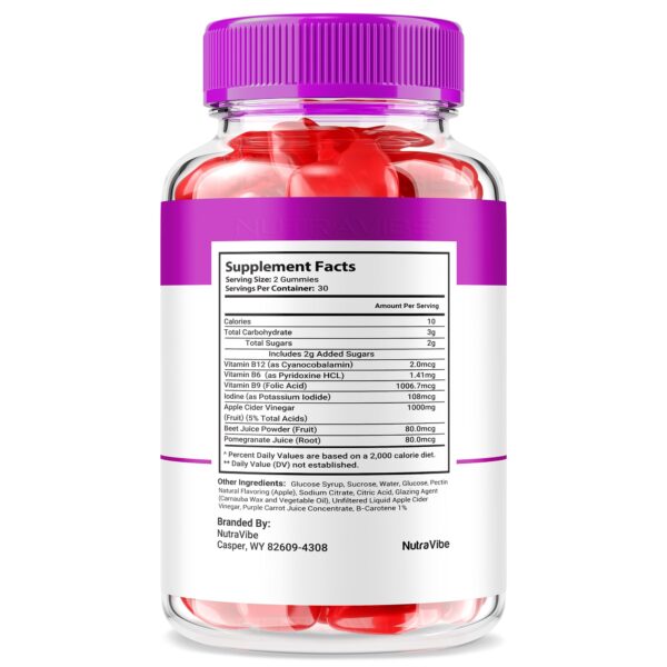 Frasco de gomitas New Brilliance fórmula keto y ACV