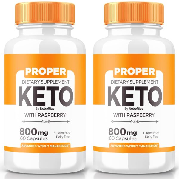Frasco cápsulas Proper Keto ACV 800mg NutraRize 60 contador