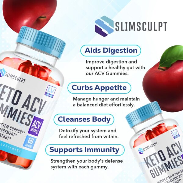 Gominolas Slimsculpt Keto ACV para apoyo de pérdida de peso