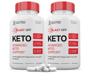 Blast Off Keto ACV pastillas soporte cetosis 1275mg paquete doble
