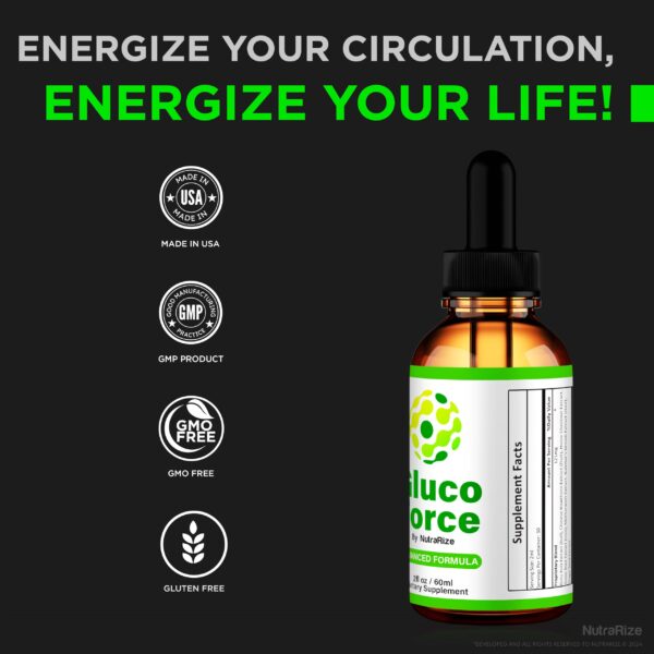 Gotas NutraRize Gluco Force para energía