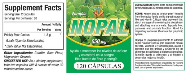 Nutrisalud kit 2 frascos cápsulas nopal para salud general