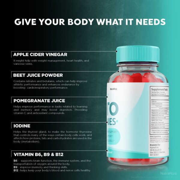 Empaque gomitas Keto Purity NutraRize para control peso