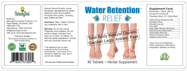 Caja de suplemento NaturalyPure para retención de líquidos y edema