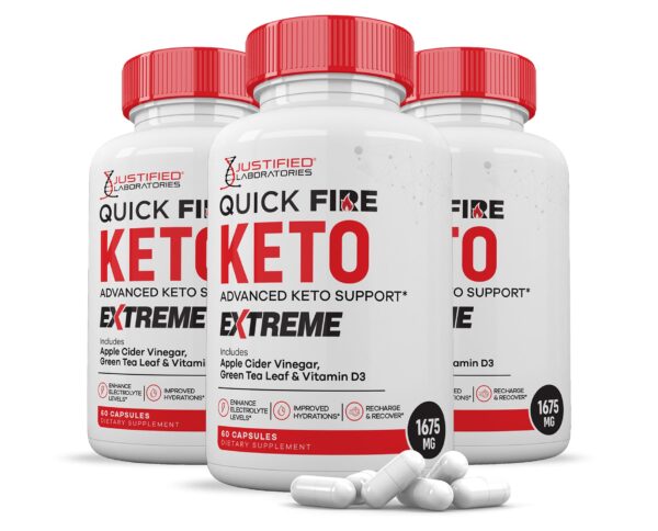 Quick Fire Keto ACV Extreme botella 3 paquetes apoyo keto