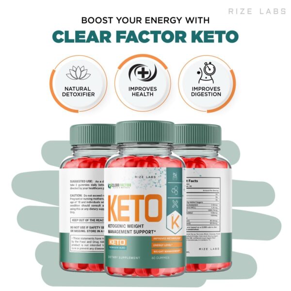 Detalle gomitas Clear Factor Keto ACV para dieta cetogénica