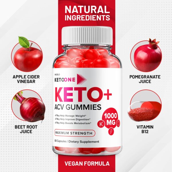 Detalle gomitas Keto One ACV para manejo peso