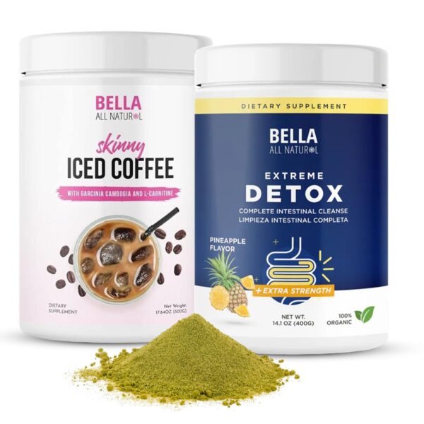 Vista frontal de Bella All Natural Piña Skinny Café Helado