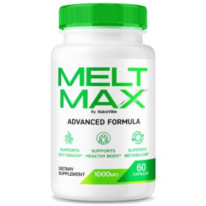 Version 1.0.0 NutraVibe Melt Max cápsulas frasco con 60 cápsulas para energía y equilibrio