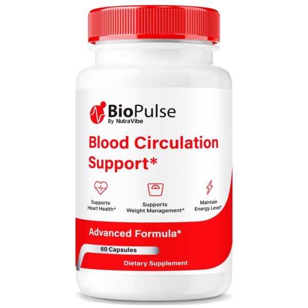 Version 1.0.0 Frasco de NutraVibe BioPulse 60 cápsulas para salud general y energía