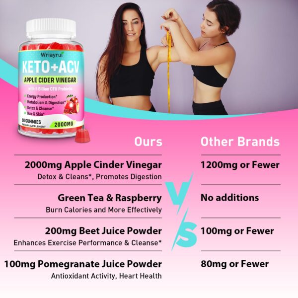 Suplemento natural gomitas vinagre de manzana 2000mg