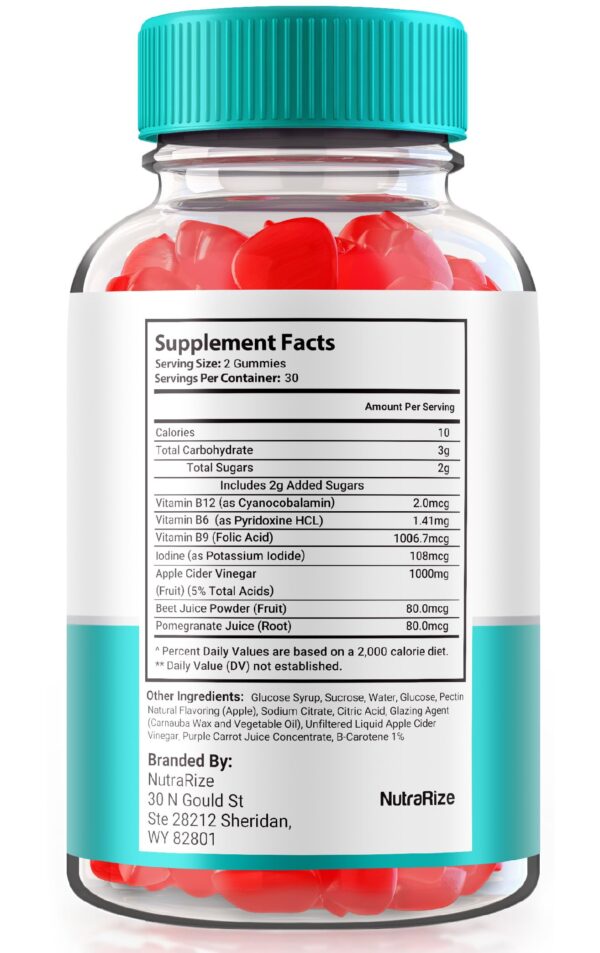 Gomitas Keto Raw con vinagre de sidra de manzana 1000mg