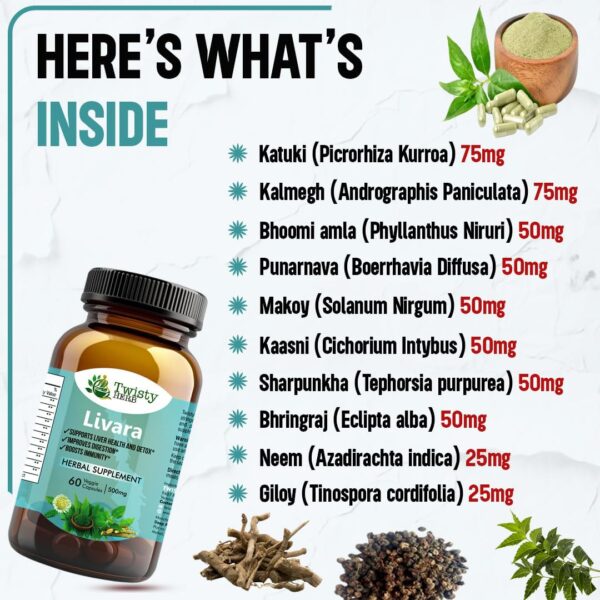 Ingredientes herbales de Twisty Herb Livara